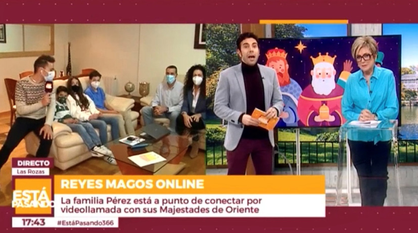 Conexión en directo de familia Pérez. Fuente: Está Pasando (Telemadrid)